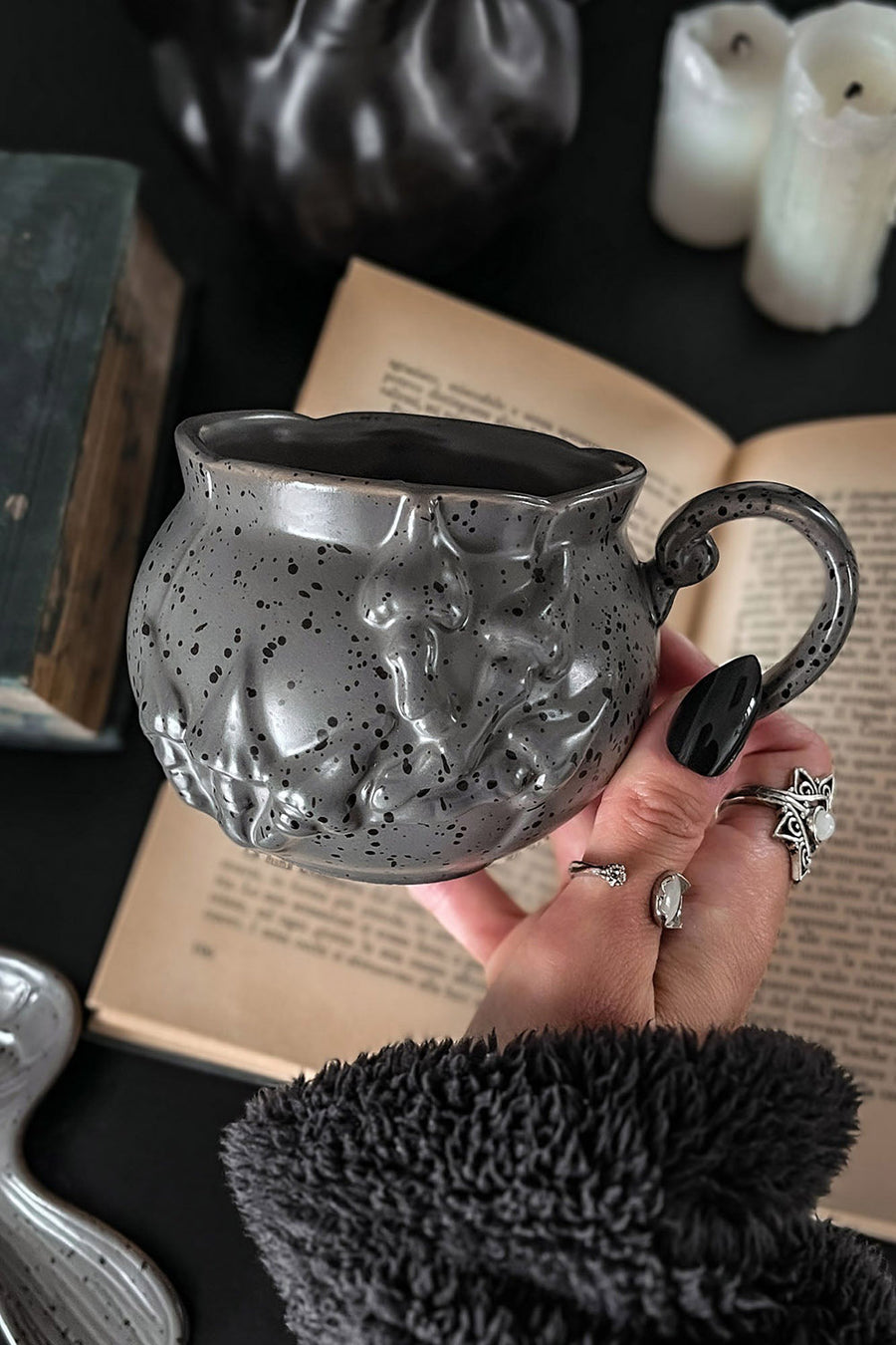 rustic distressed mushroom mug