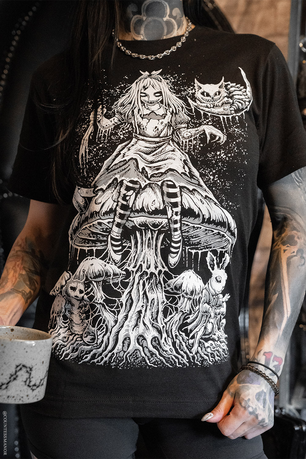 dark alice in wonderland t-shirt