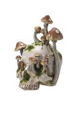 witchy cottagecore mushroom growing out of skull statue 