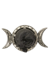 triple goddess moon and sleeping cat statue