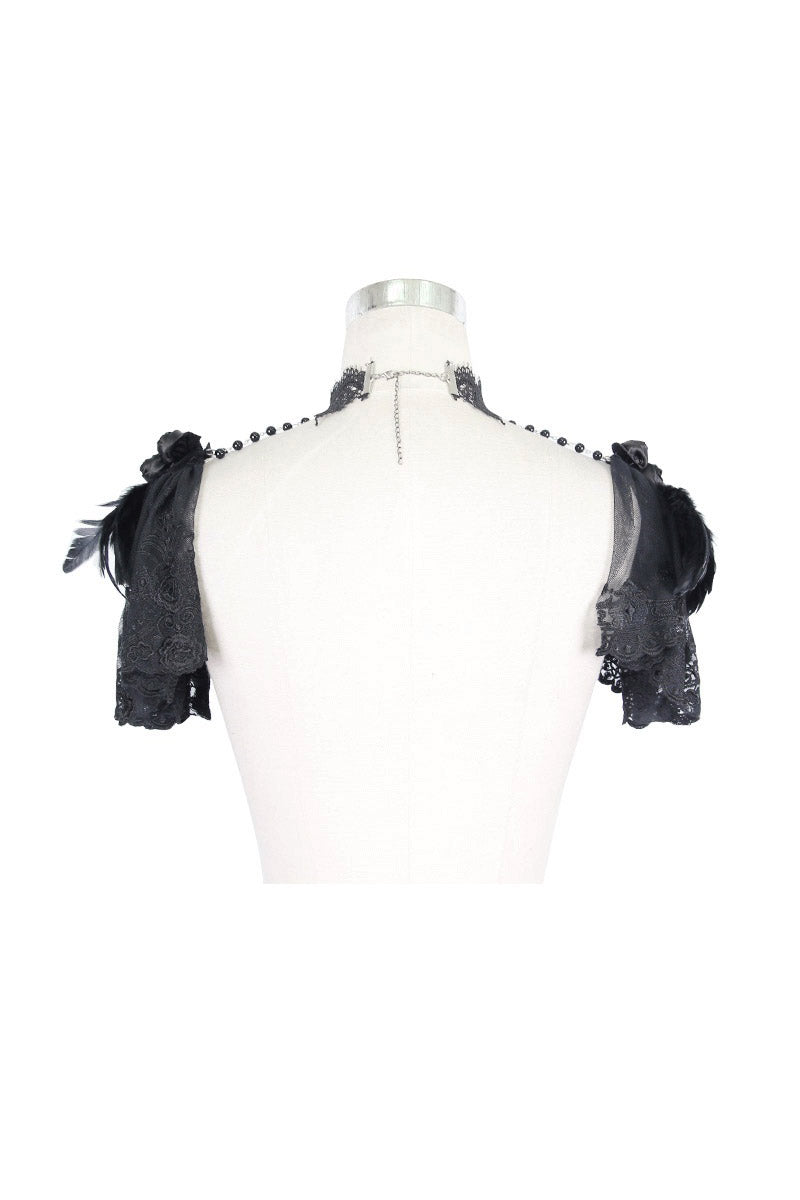 feathered goth lace shoulder shoulder harness