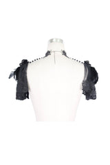 feathered goth lace shoulder shoulder harness