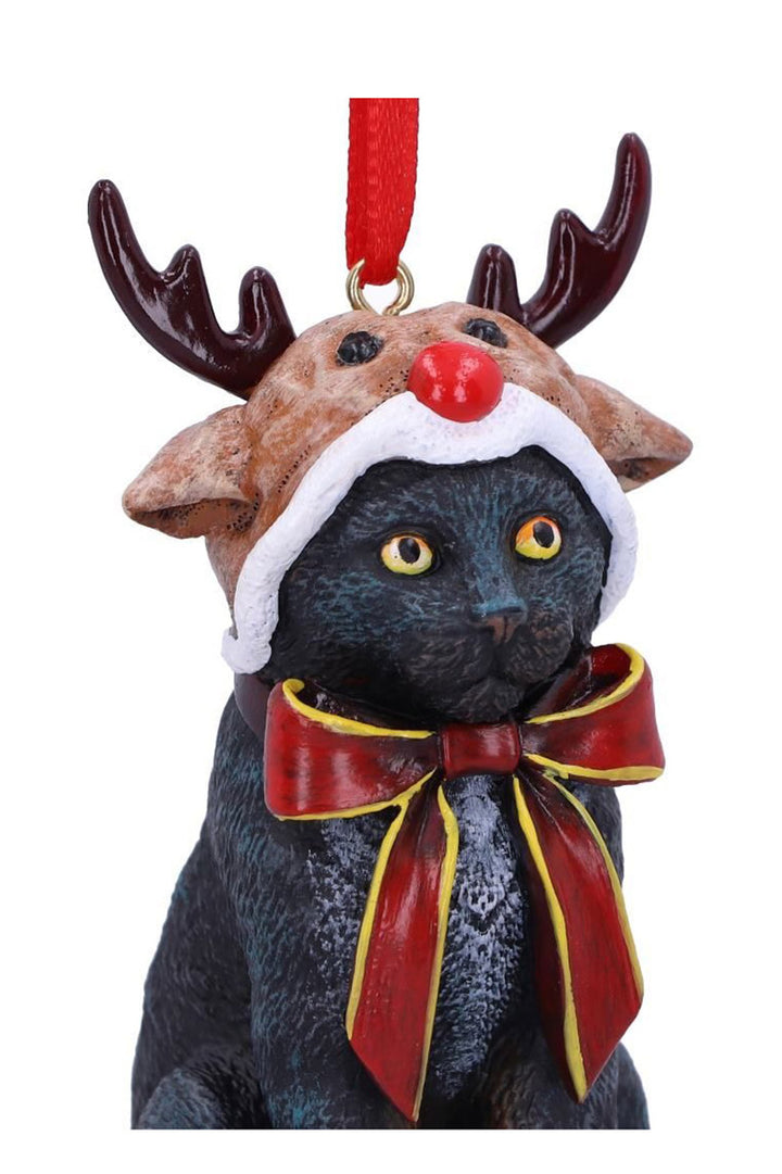 resin black cat xmas ornament  for christmas tree