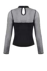 Catacomb Cotton Fishnet Long Sleeve Top