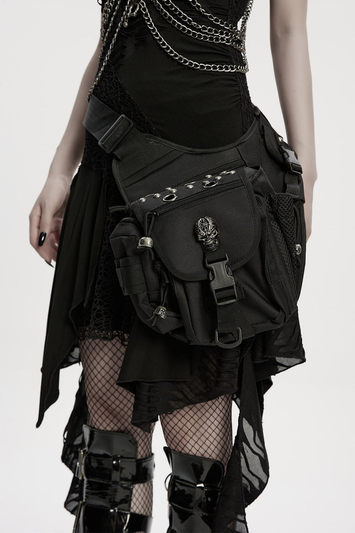 skull studded waist bag