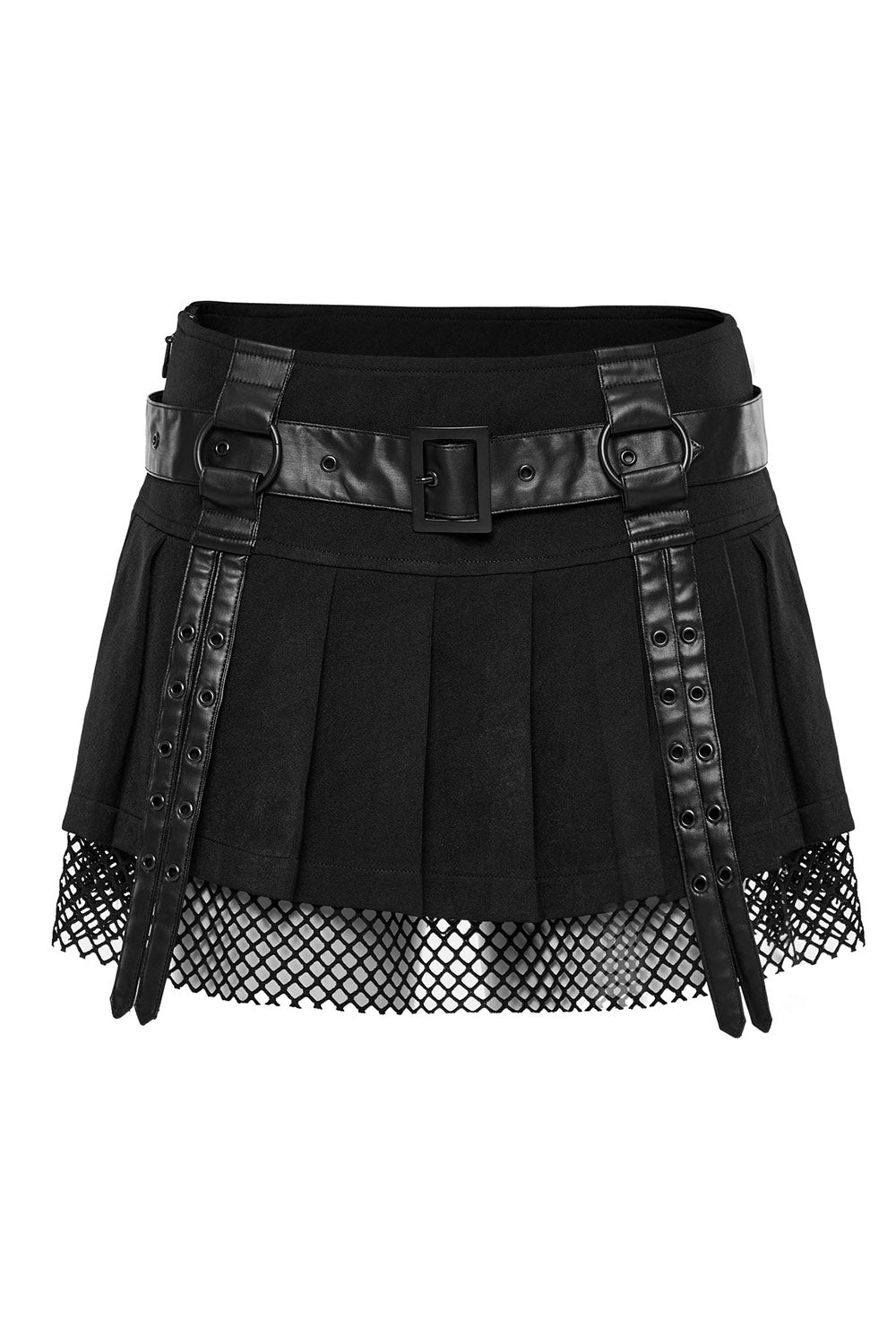 fishnet hem mini skirt