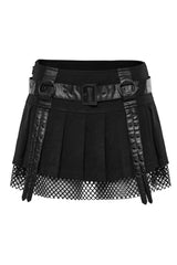 fishnet hem mini skirt