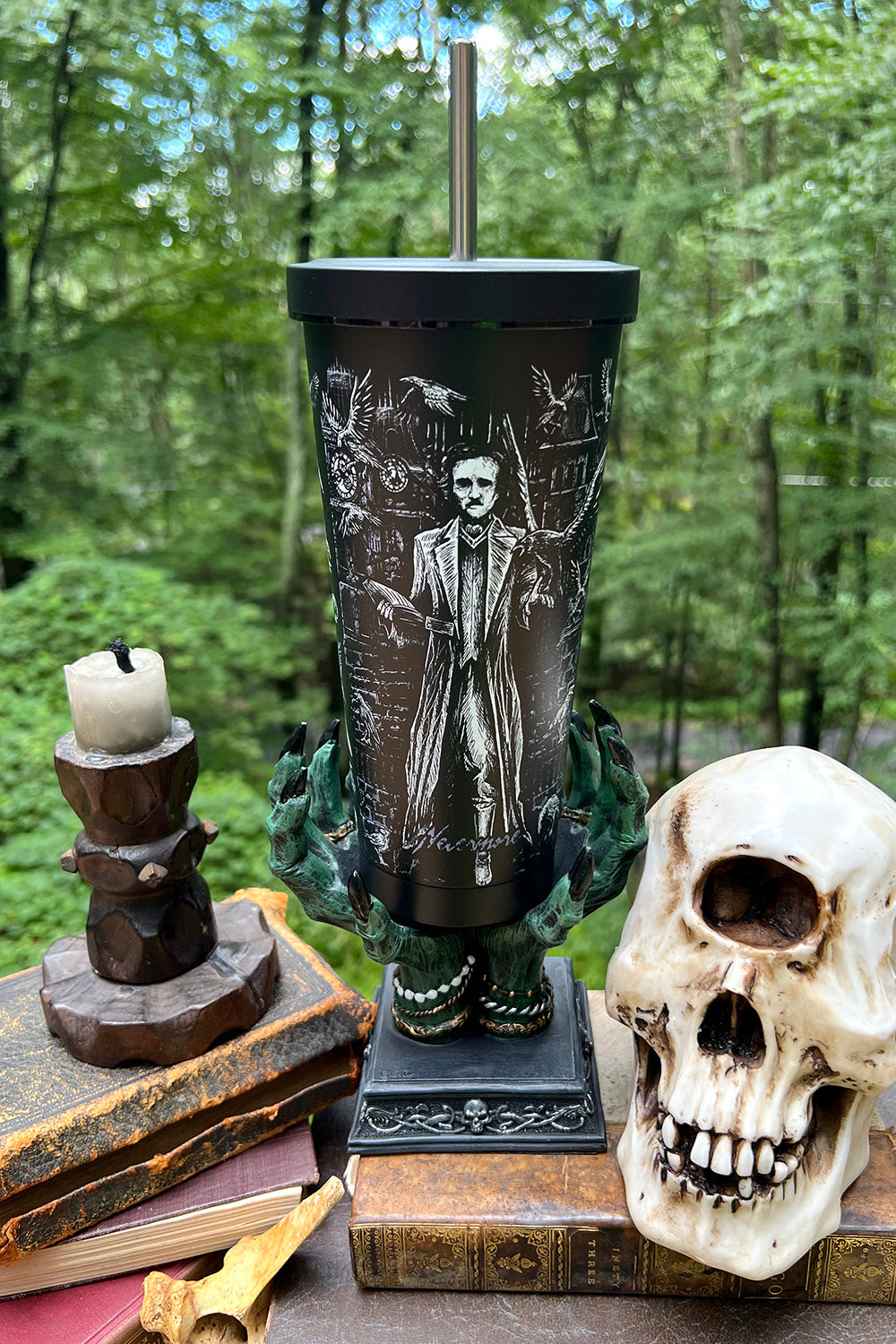 Edgar Allan Poe Cold Brew Tumbler with Straw