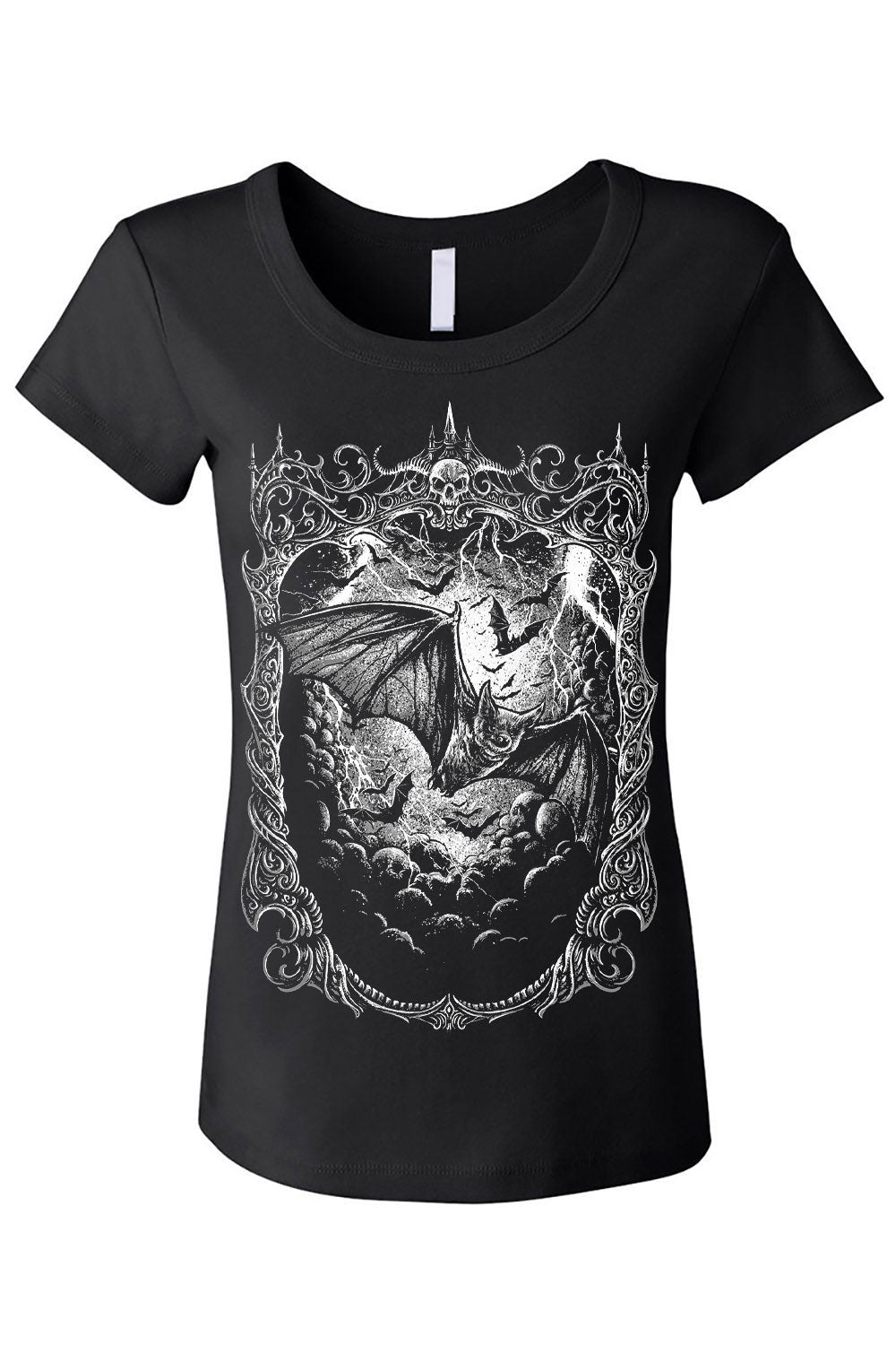 womens victorian gothic bat t-shirt