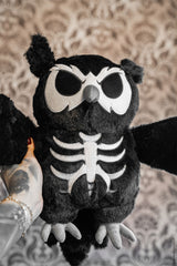 creepy cute skeleton owl plushie