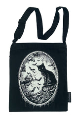 spooky cat and bat tote 