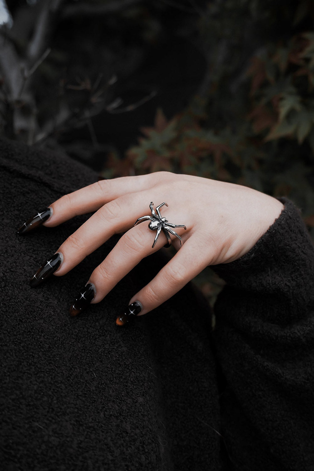 ornate silver spider ring by Lively ghosts