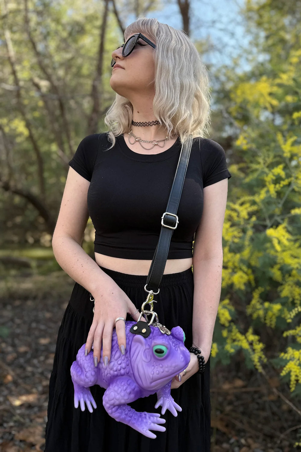 quirky whimsical purple toad handbag by windy willow