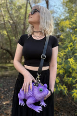 quirky whimsical purple toad handbag by windy willow