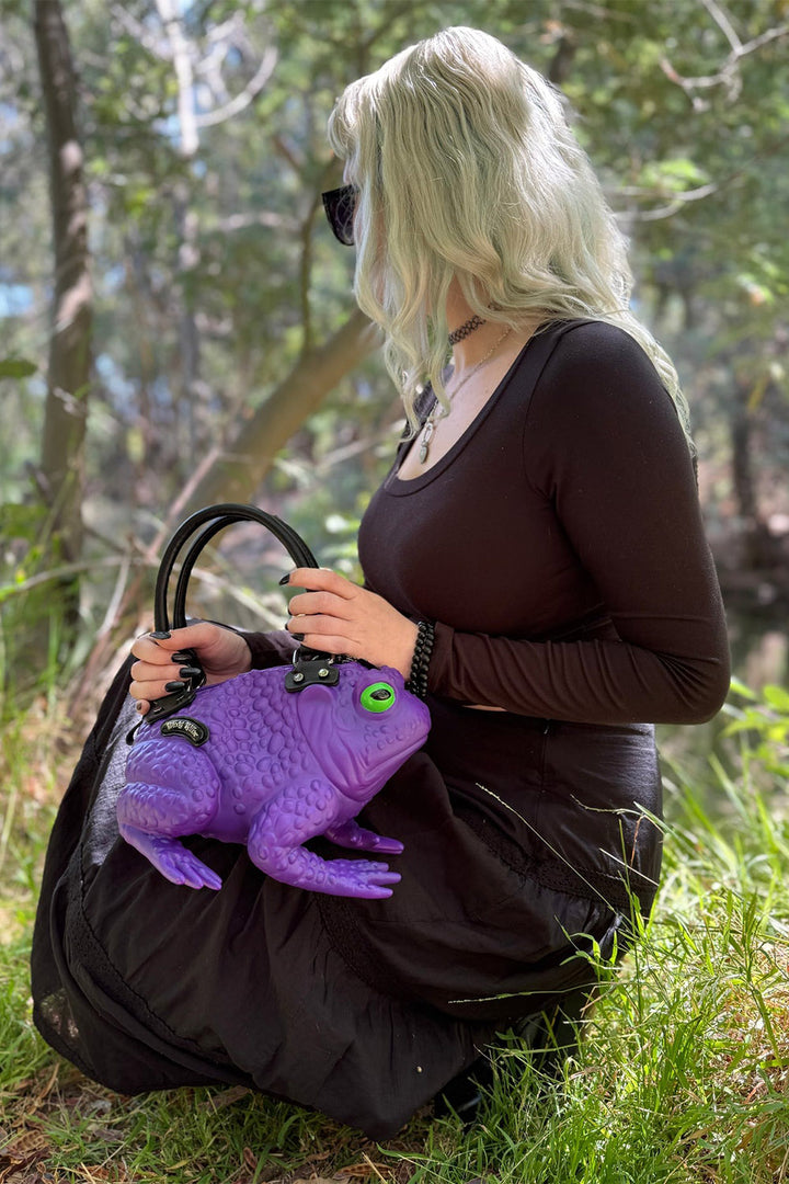novelty whimsical toad shaped bag by windy willow store 
