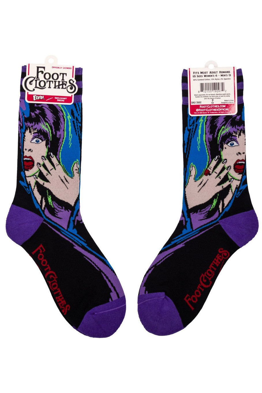 novlety halloween knitted elvira socks