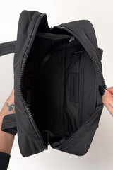 black gothic rockabilly recycled nylon  baguette shoulder bag 