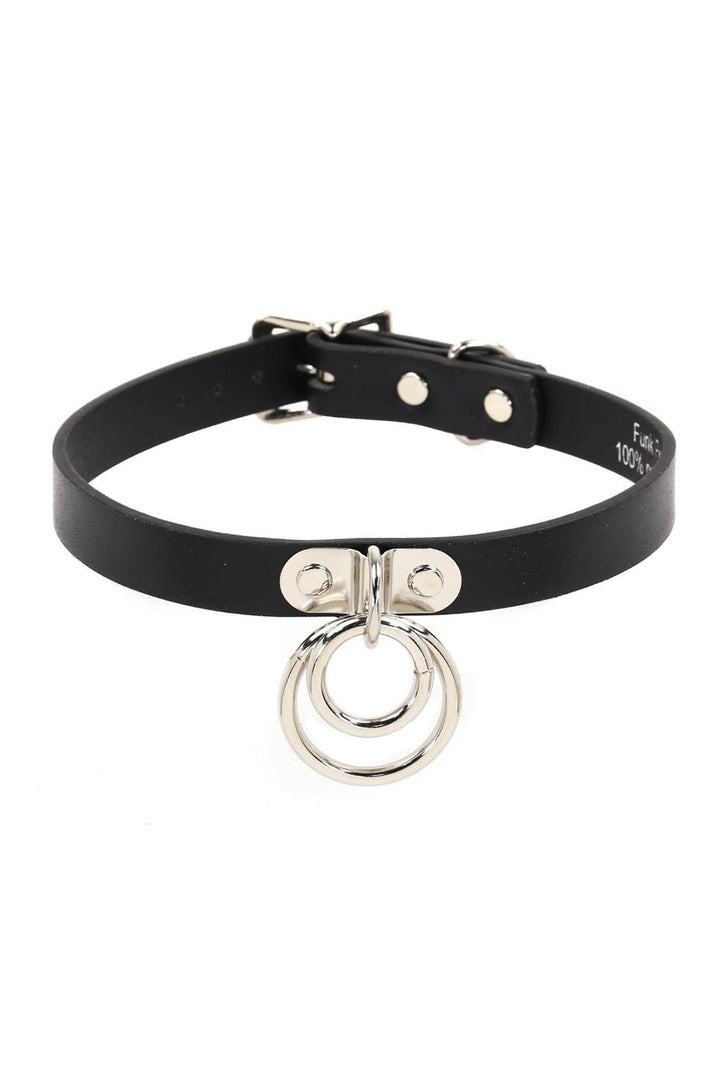 double o-ring gothic choker necklace 