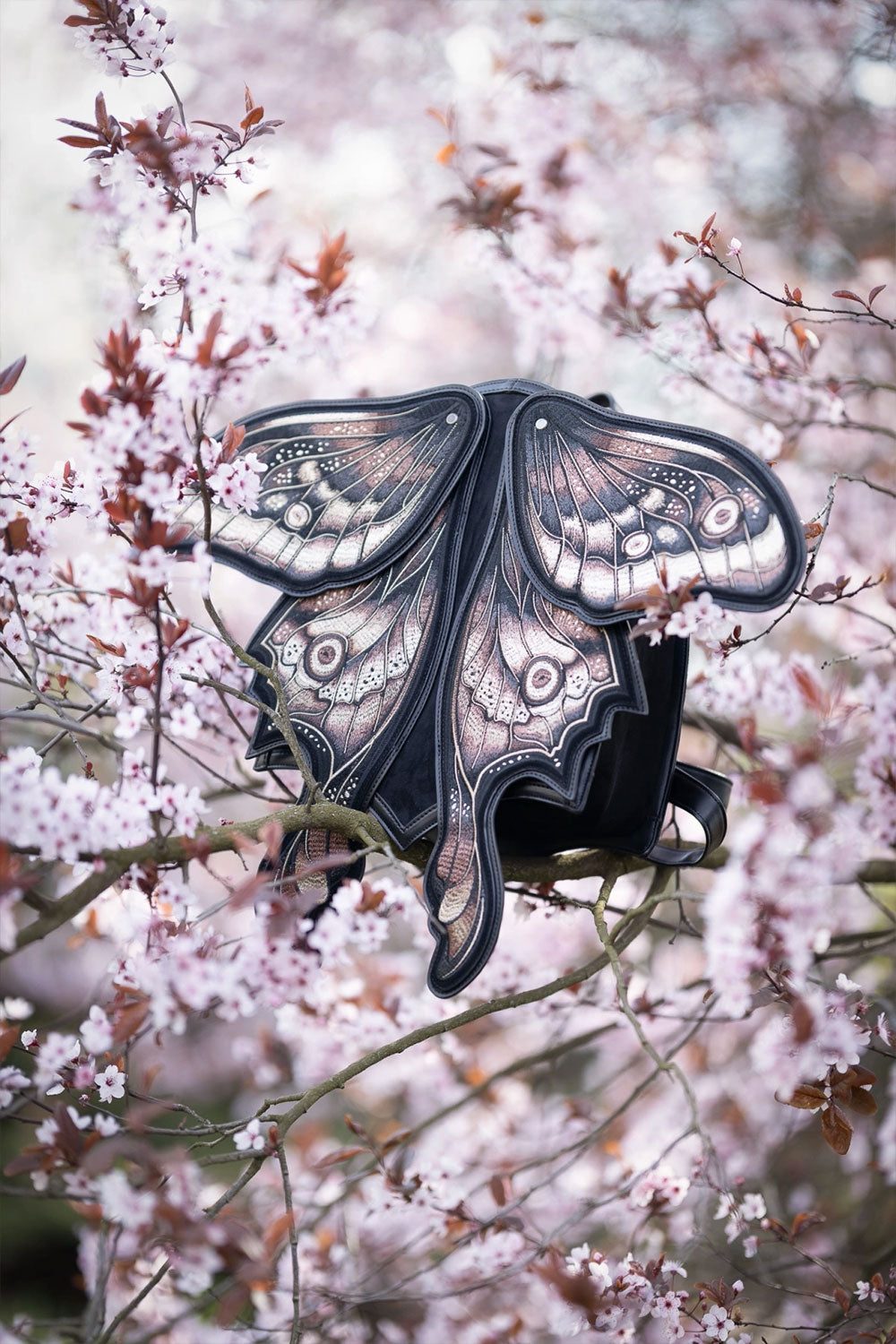 Moth backpack with zippered compartment and two extra pockets