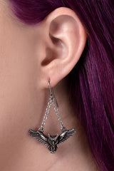 hypoallergenic owl pewter earrings