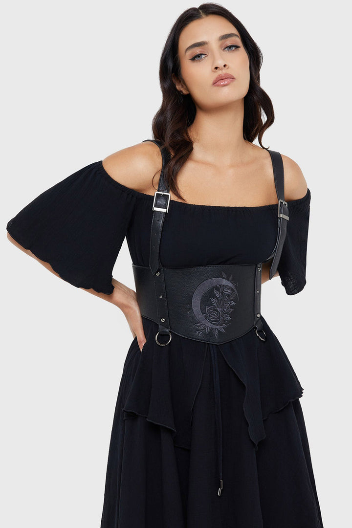 vegan leather suspenders harness