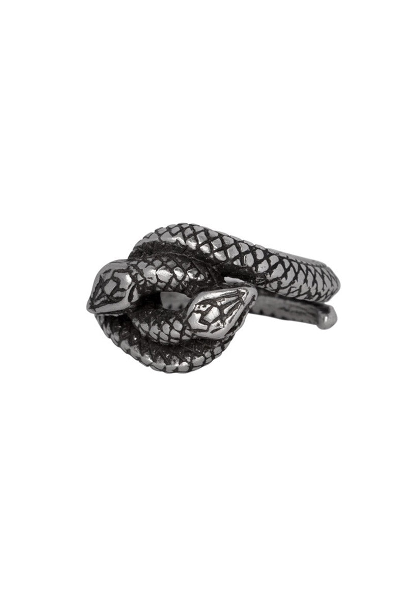 gothic silver snake ring