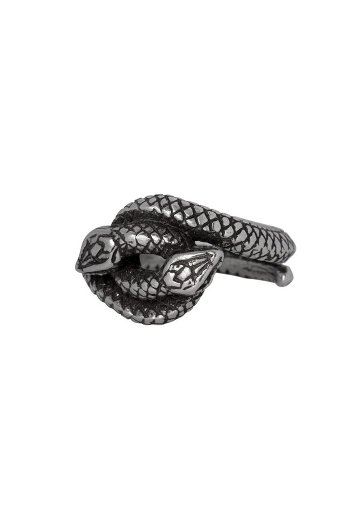 gothic silver snake ring