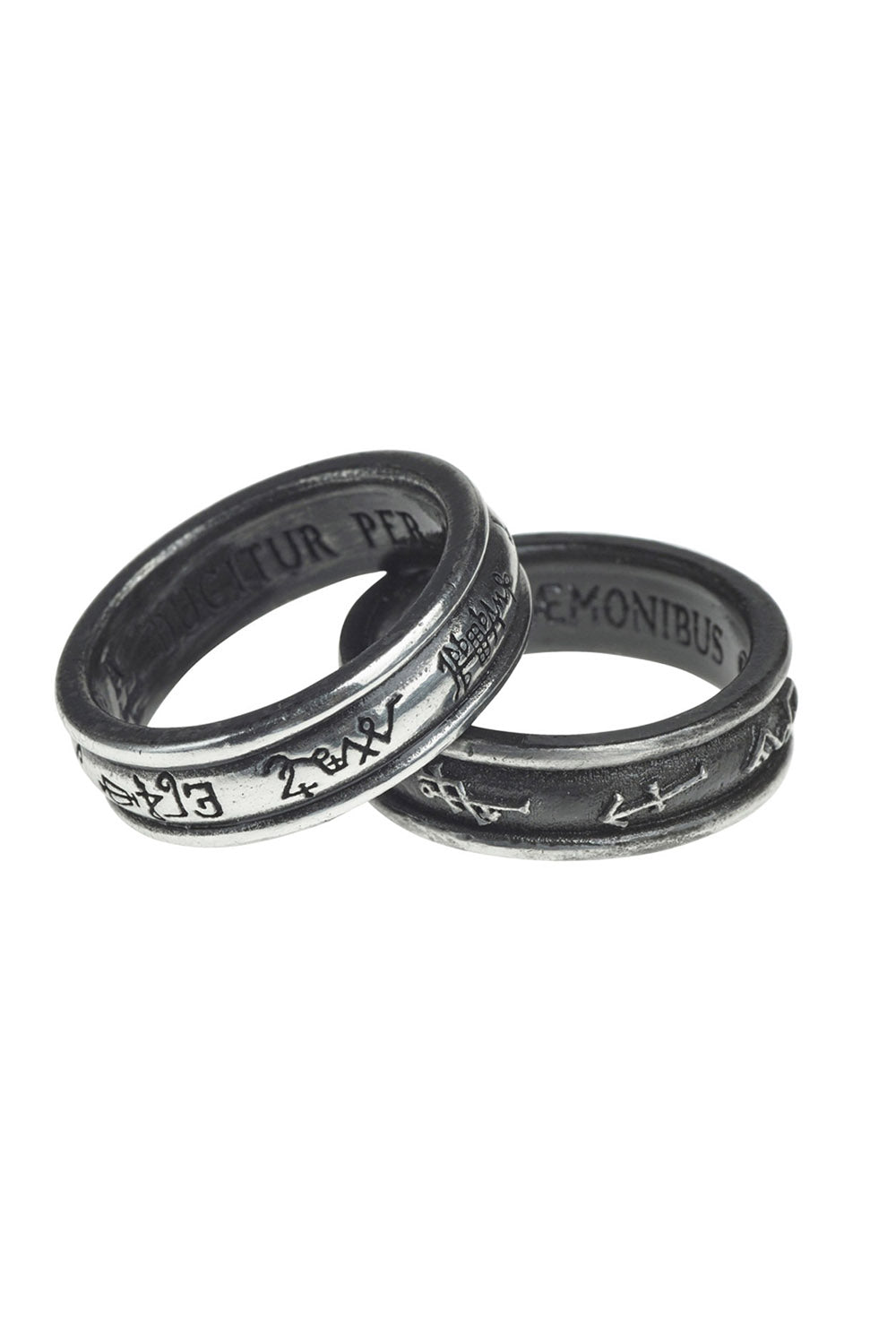 occult silver pewter rings