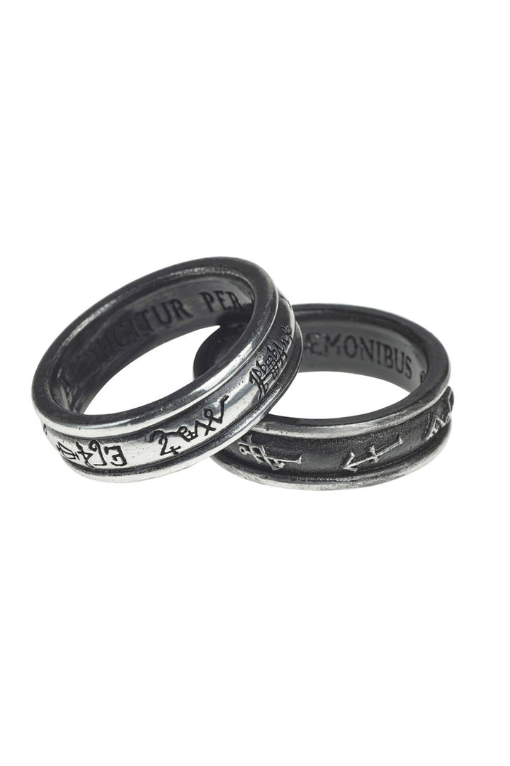 occult silver pewter rings