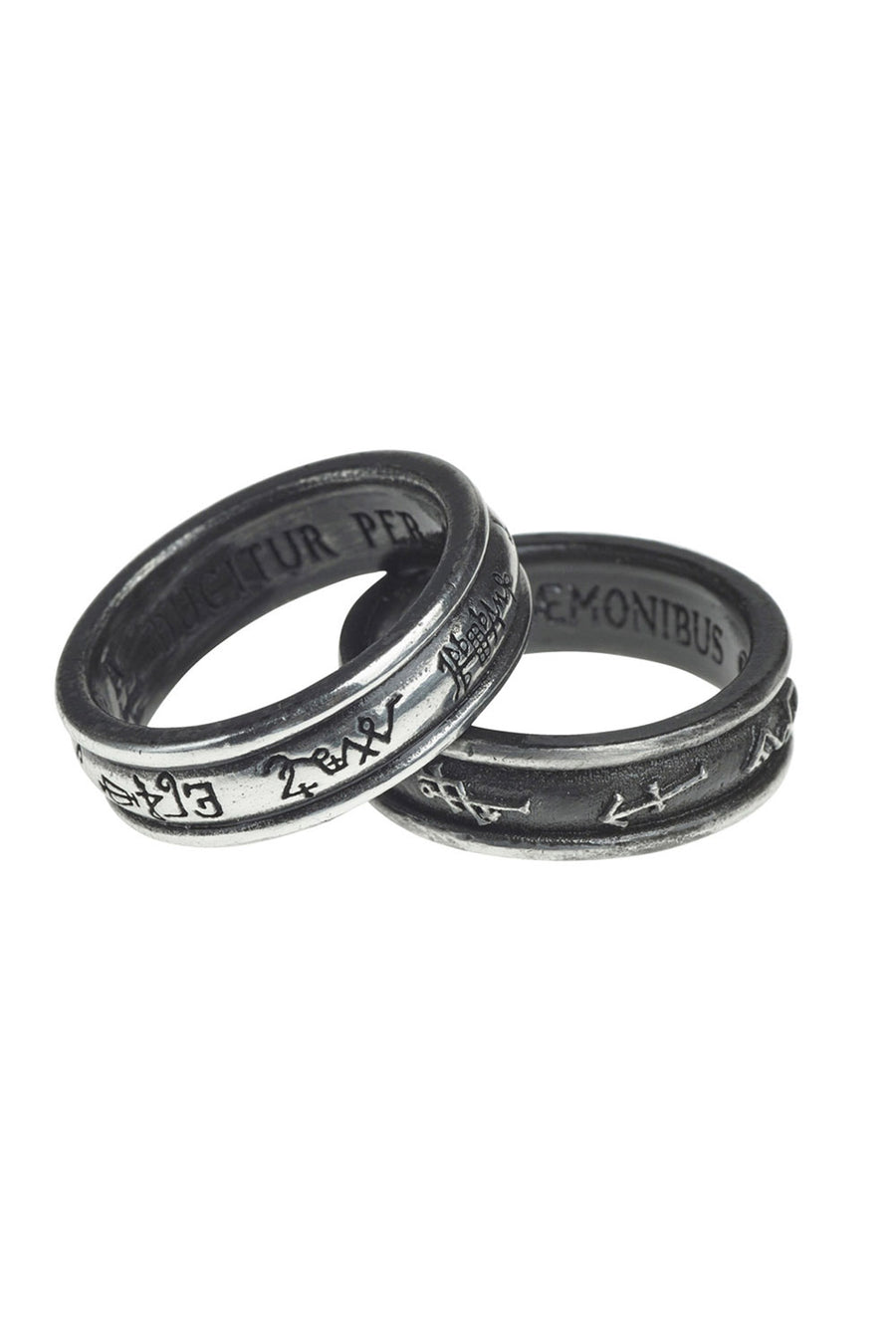 occult silver pewter rings