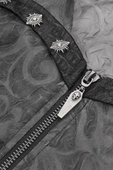 womens coffin zipper pull occult top