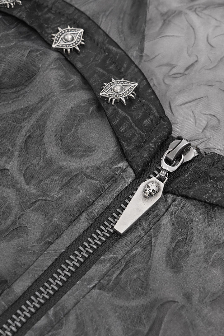 womens coffin zipper pull occult top