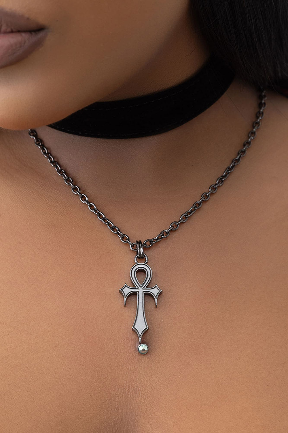 womens occult ankh symbol necklace