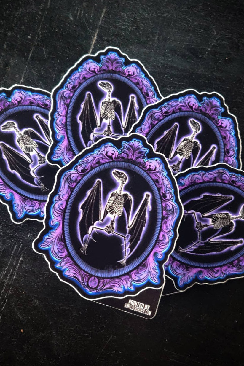 set of skeleton bat stickers