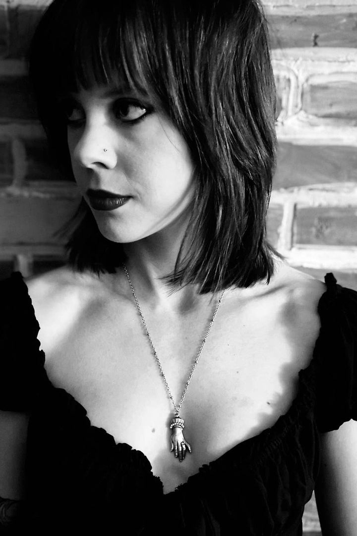 vintage inspired victorian hand necklace 