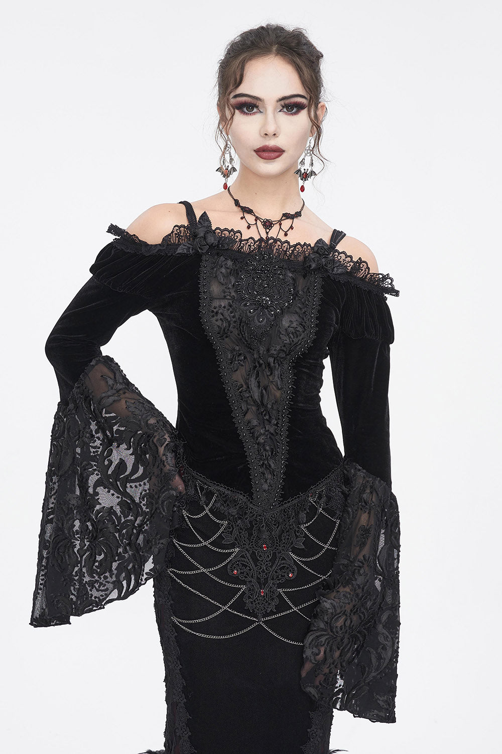 victorian gothic black blouse