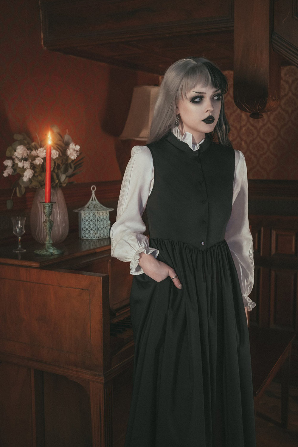 buttoned goth dress