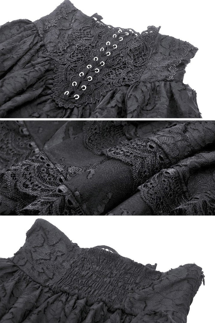 womens black romantic goth lace skirt