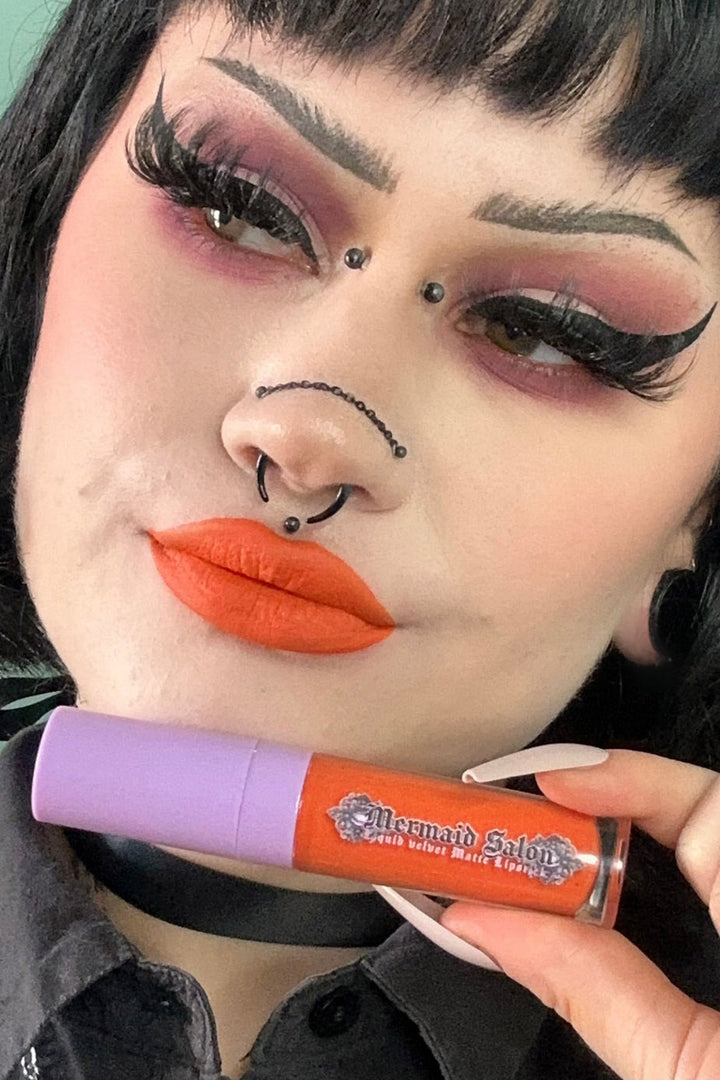 bright orange liquid lipstick