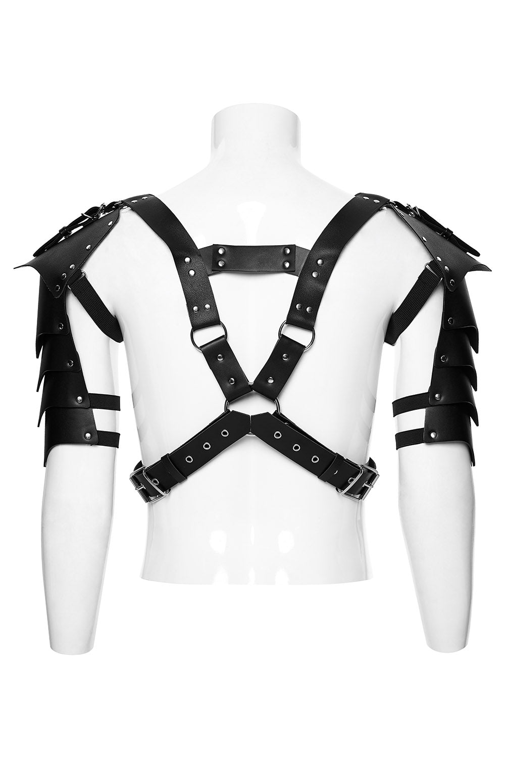 mens o-ring shoulder armor harness with shoulder plating 
