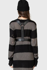 grunge goth o-ring leather studded harness belt