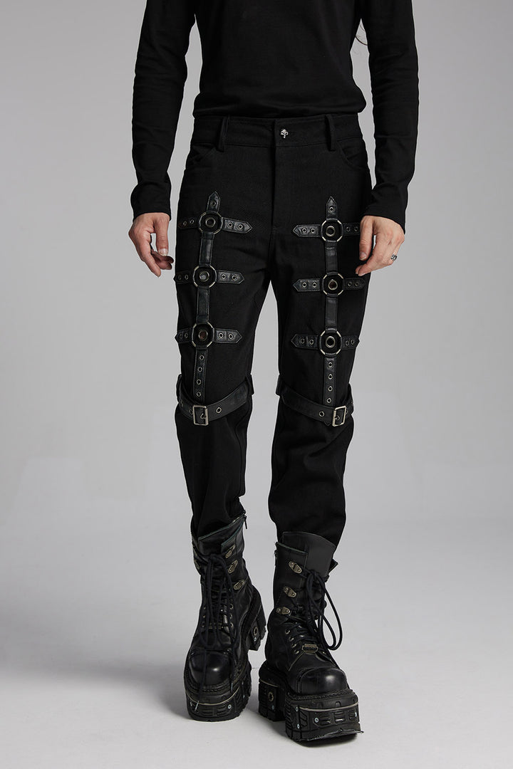 straight-leg goth pants