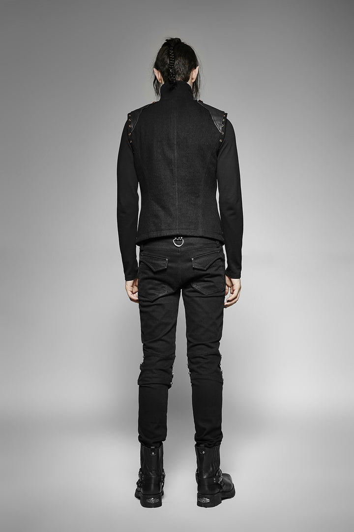 military goth waistcoat with pockets