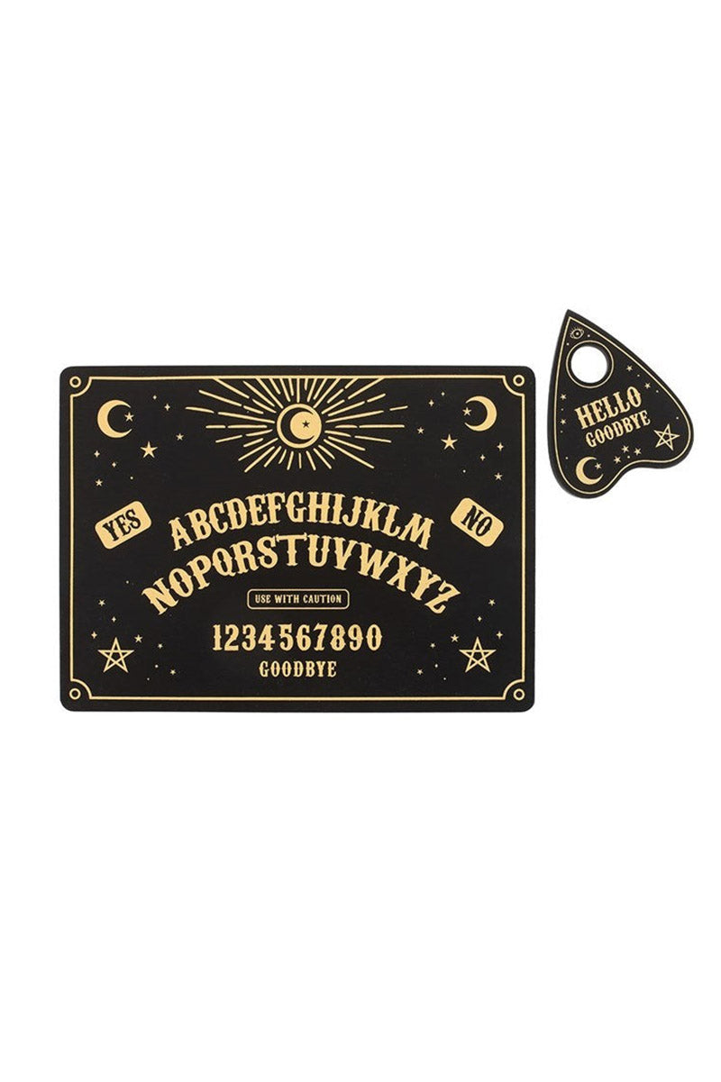 Black Talking Board Placement and Planchette Coaster