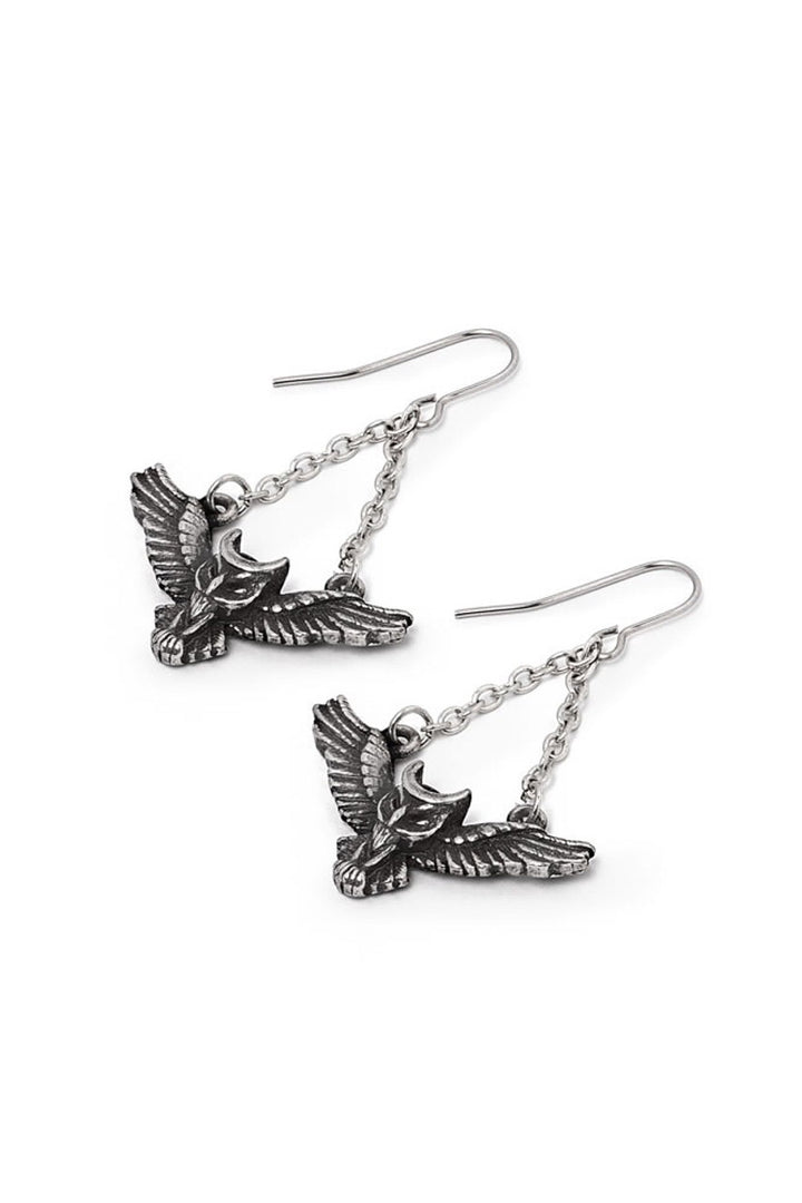 alchemyhypoallergenic owl pewter earrings