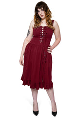 Forest Ink Oxblood Dollhouse Midi Dress