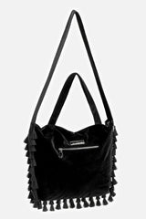 embroidered black velvet restyle purse