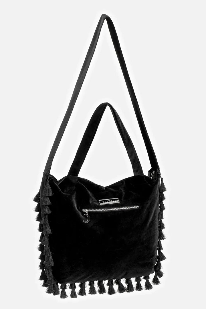embroidered black velvet restyle purse