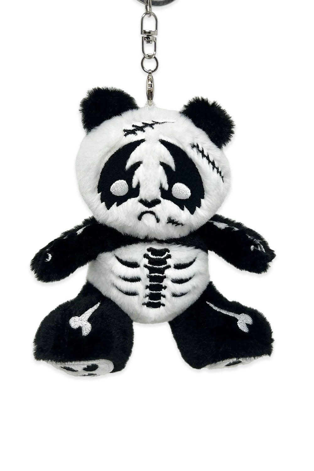 Death metal panda bear plush keychain