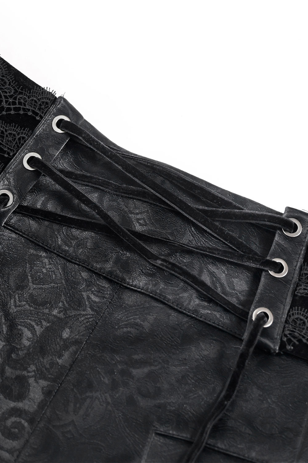 Lace up waist on goth fashion pants